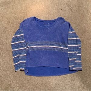Women’s Blue stripped thermal long sleeved shirt